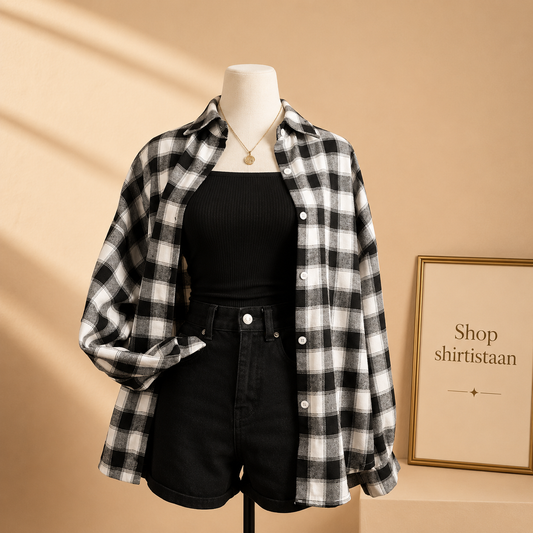 SIMPLE BLACK CHECK SHIRT
