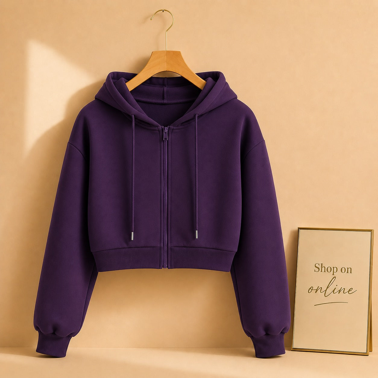 Basic Purple Crop Zipper