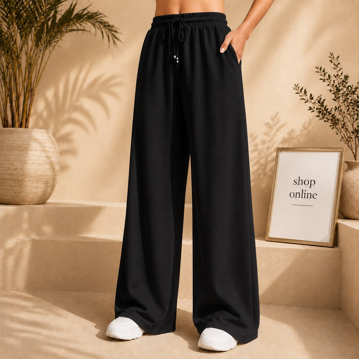 Basic Black Wide Leg Trouser