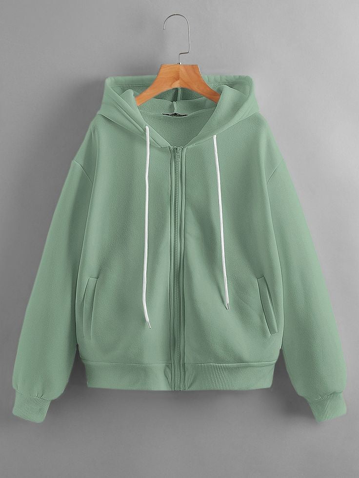 SEA GREEN ZIPPER HOOD