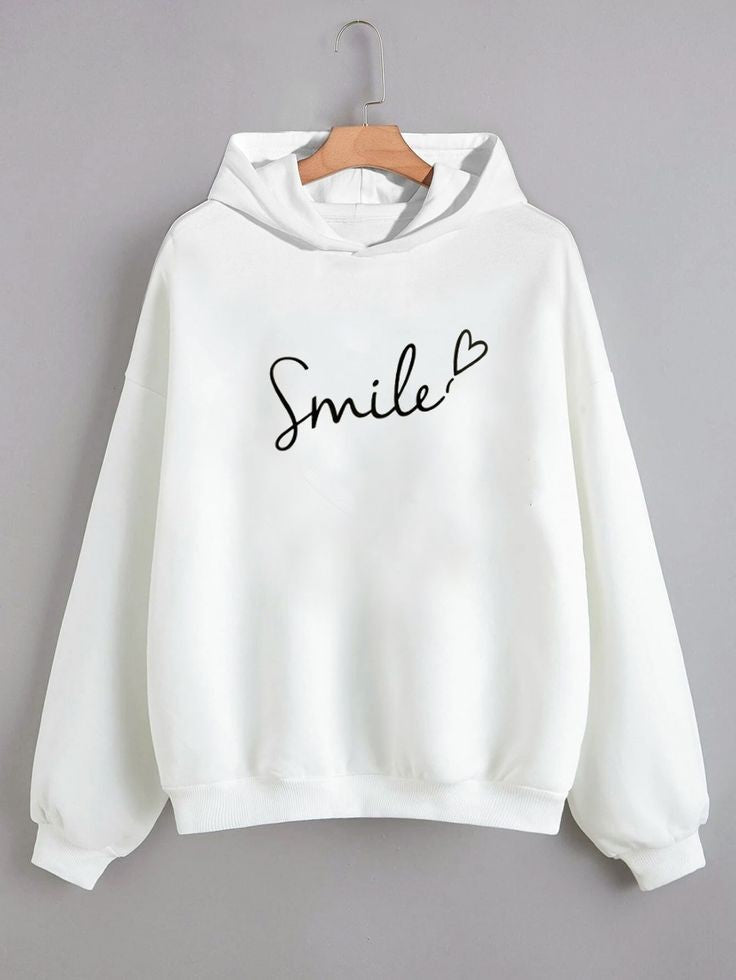 SMILE HEART WHITE HOOD