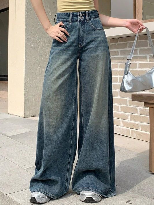 Darkish Blue Wide Leg Jeans