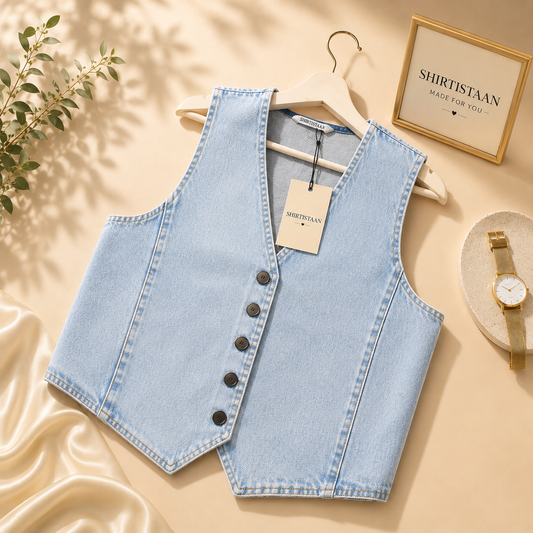 Classic Ice Blue  Denim Vest