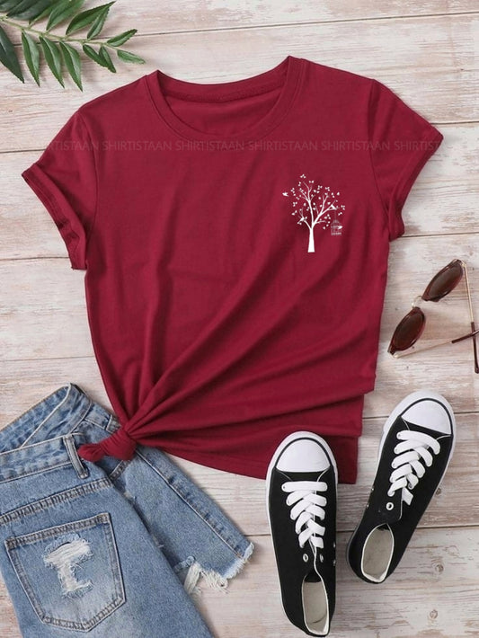 MAROON TEE POCKET NEW TREE