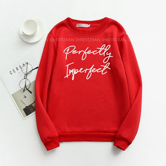 RED SWEATSHIRT PERFECTLY IMPERFECT
