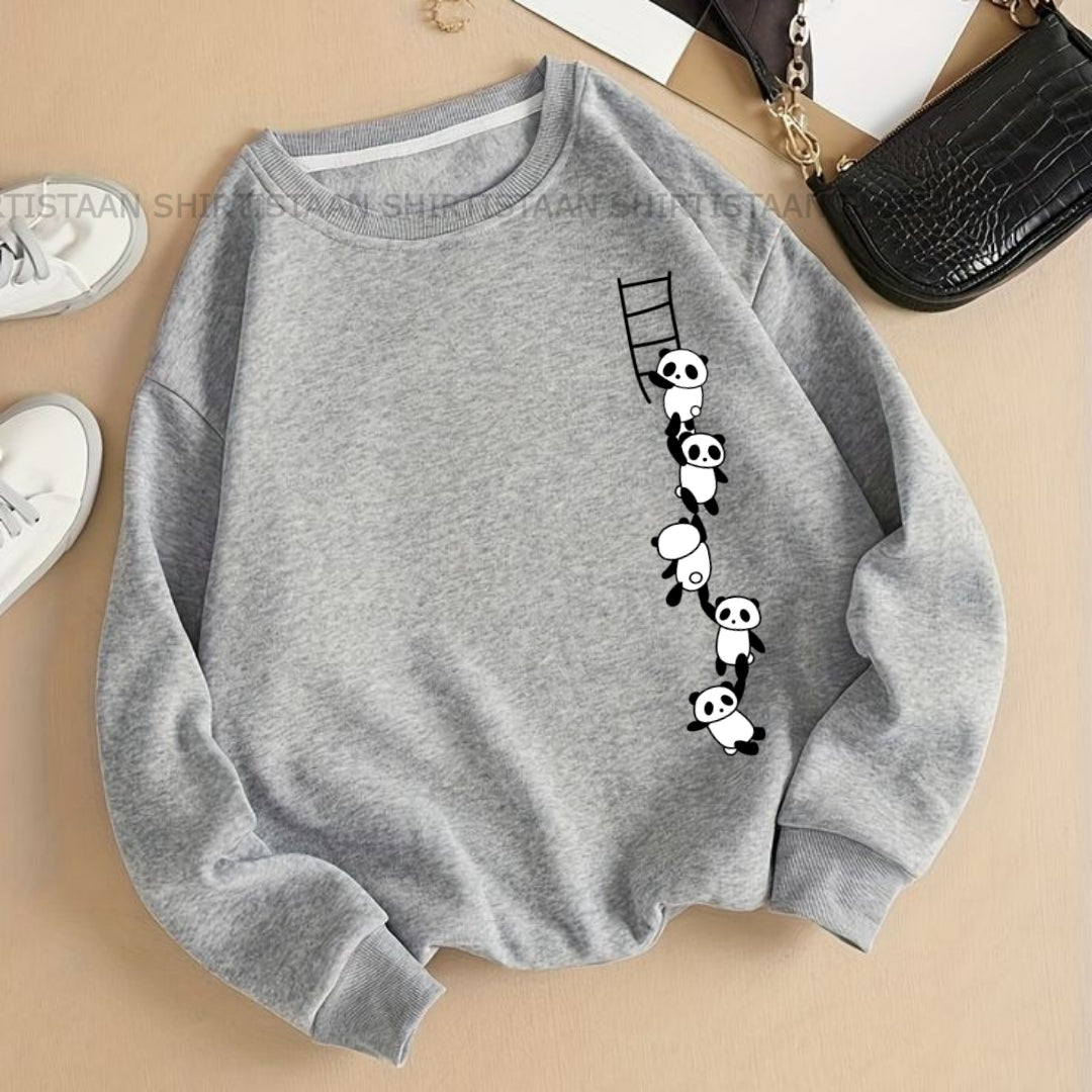 GREY SWEATSHIRT PANDA LADDER