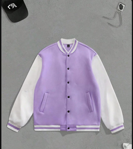 LILAC BASEBALL JACKET