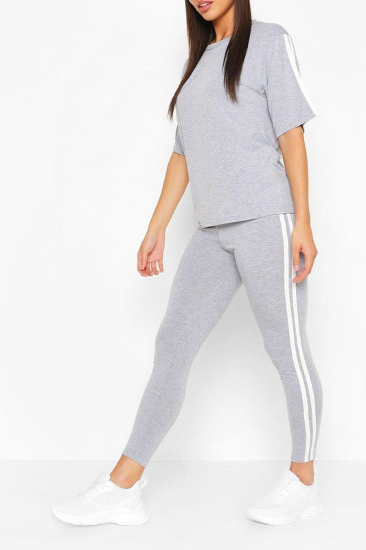 GREY WHITE SIDE LINE TRACKSUIT