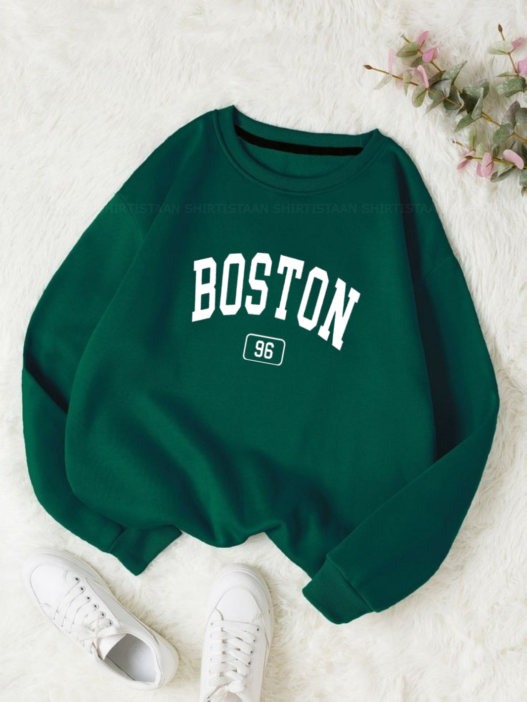 Green Boston Ducklings Appliqué Sweatshirt main image 1