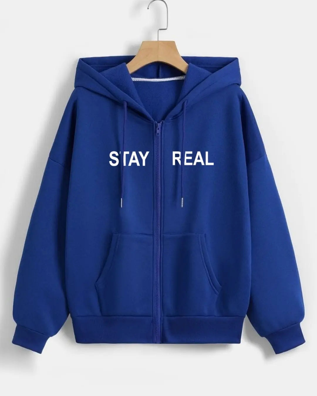 ROYAL BLUE ZIPPER HOOD STAY REAL