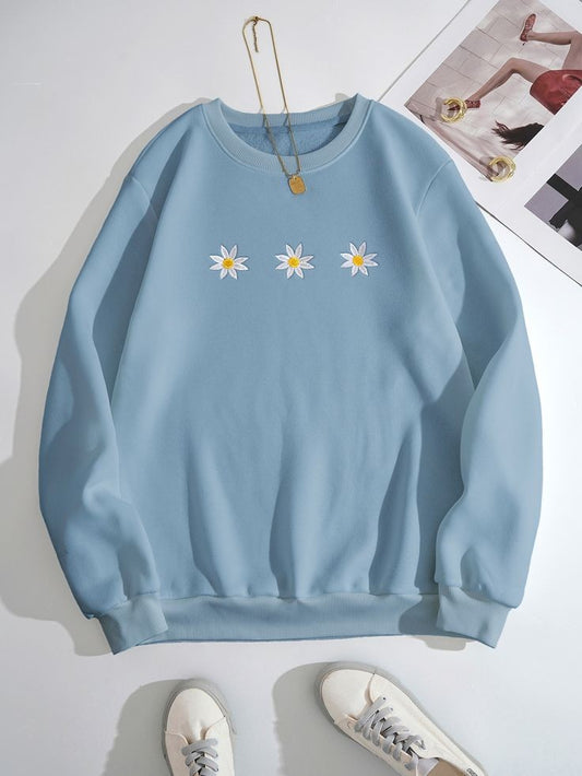 SKY BLUE SWEATSHIRT THREE DAISY