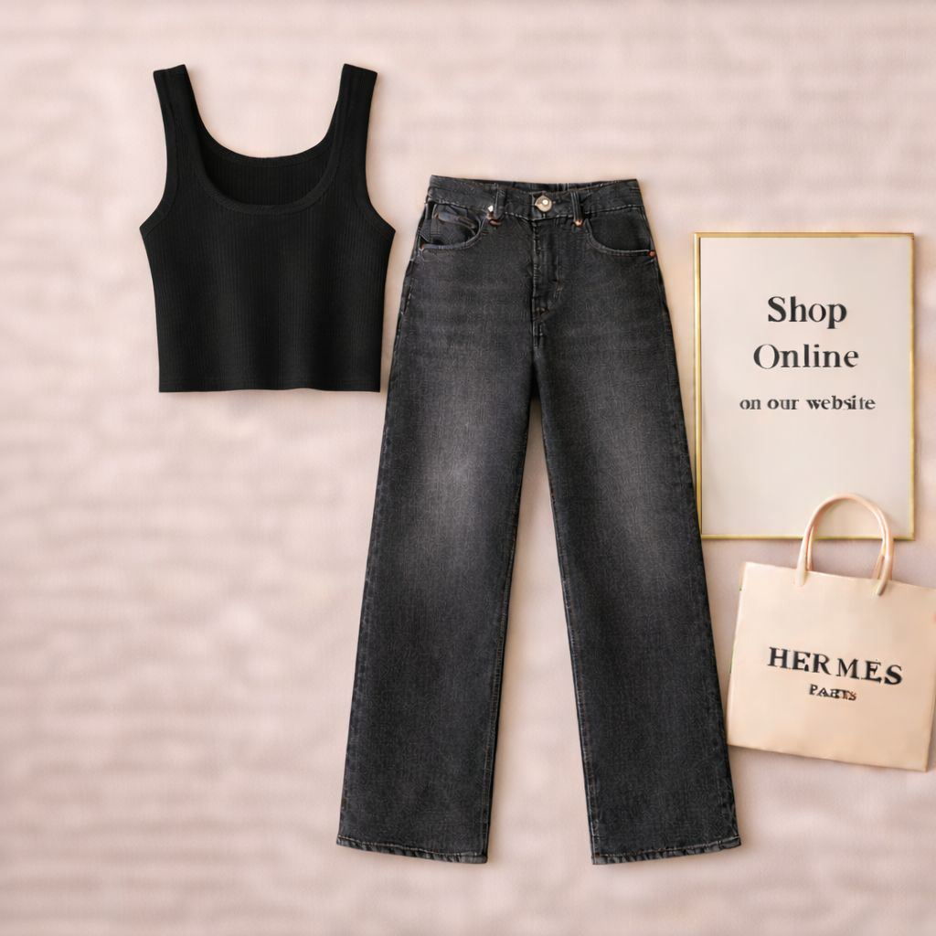 Black Tanktop with Malaysia Black Jeans