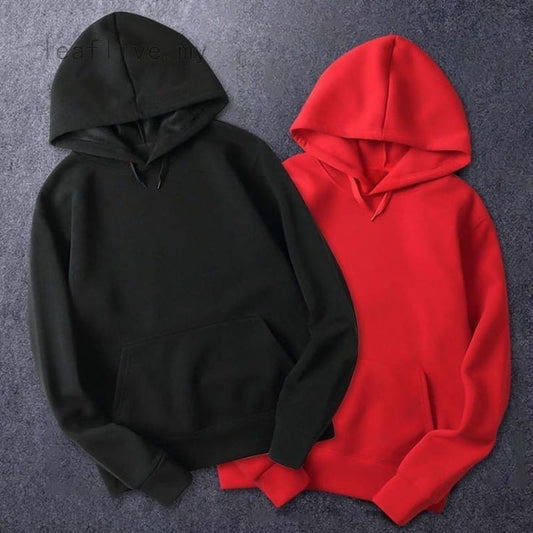 PAIR OF TWO HOODS (BLACK AND RED)