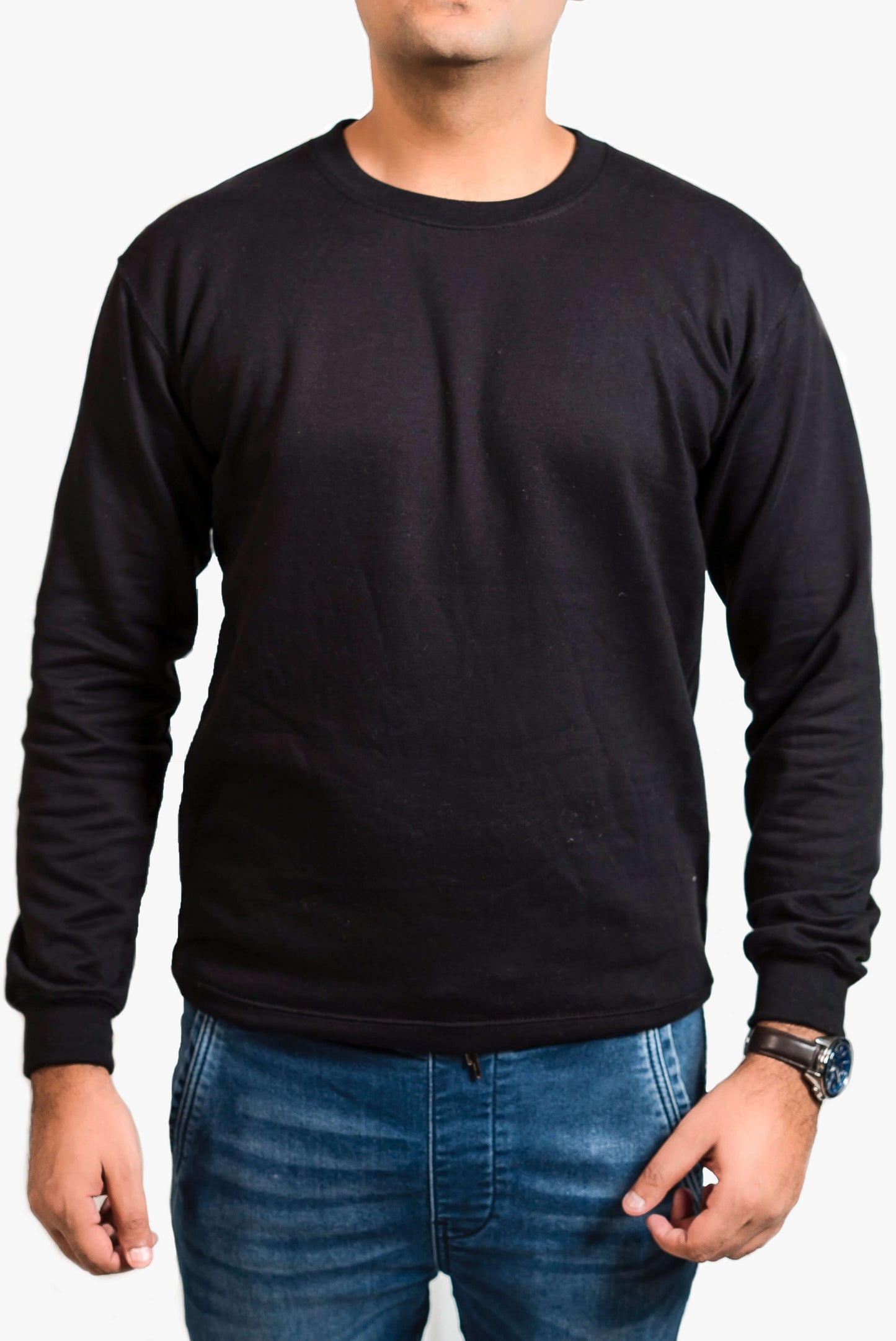 Basic Black Sweatshirt // Men - teehoodie.co