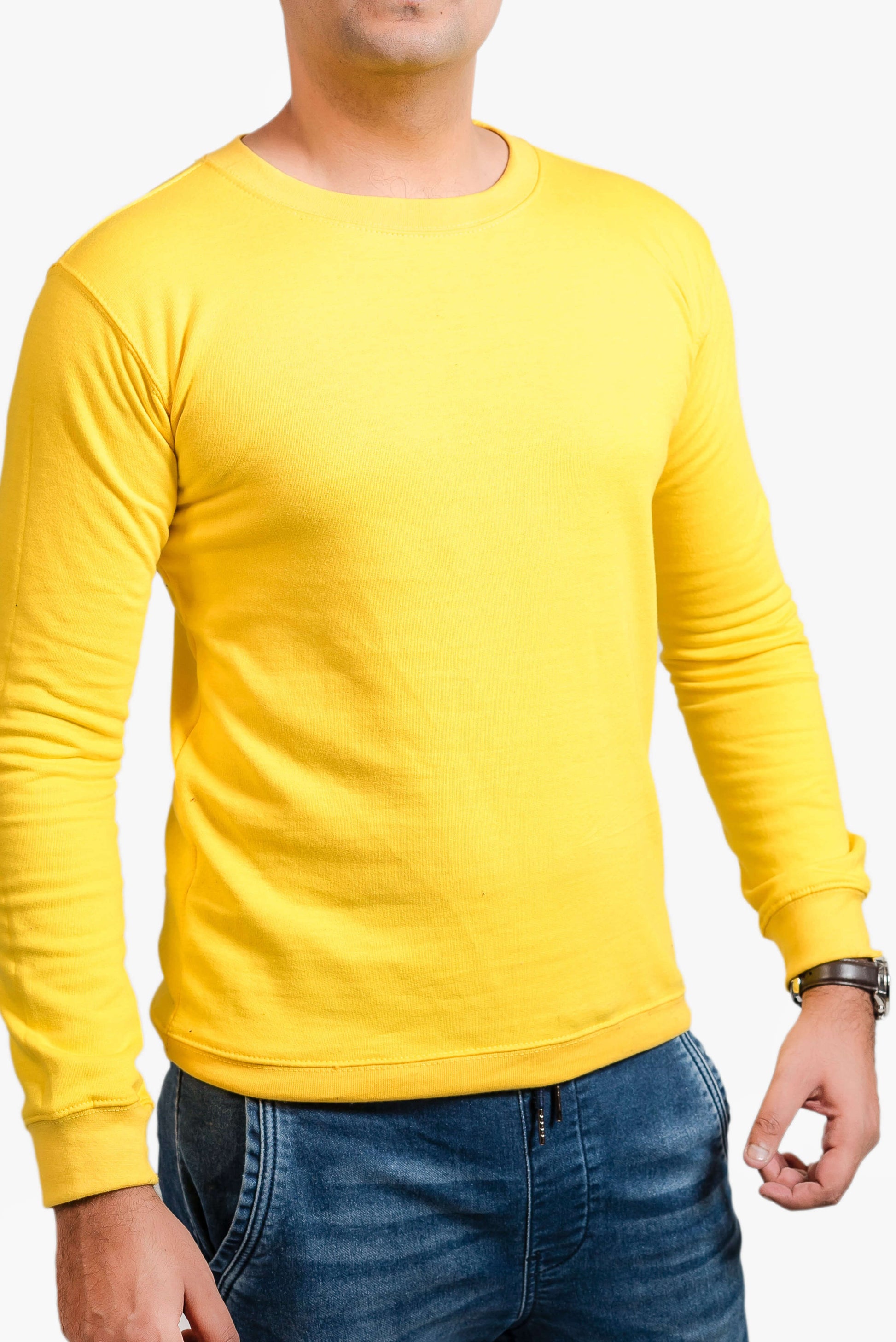 Basic Yellow Sweatshirt // Men - teehoodie.co