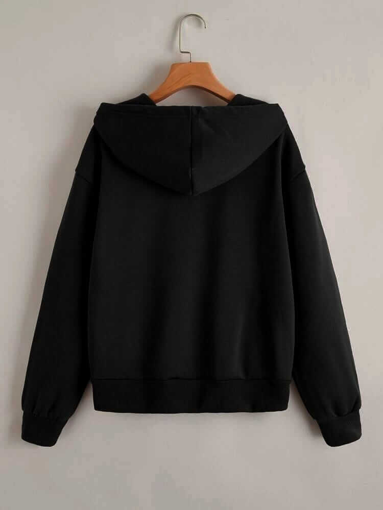 Basic Black Zipper Hoodie - teehoodie.co