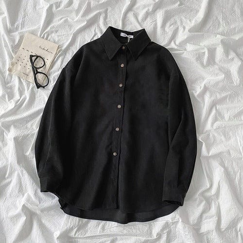 BLACK BUTTON DOWN SHIRT - teehoodie.co